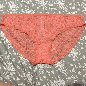 Victoria's Secret Coral bikini Lace Panties New SzXL